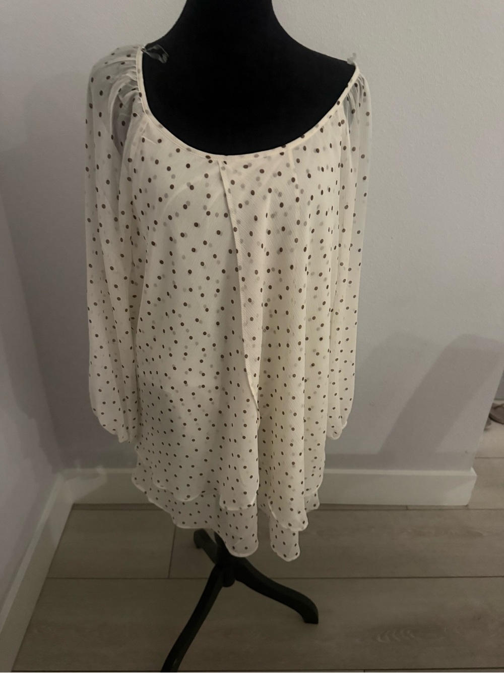 Cream Polka Dot Peasant Skirt